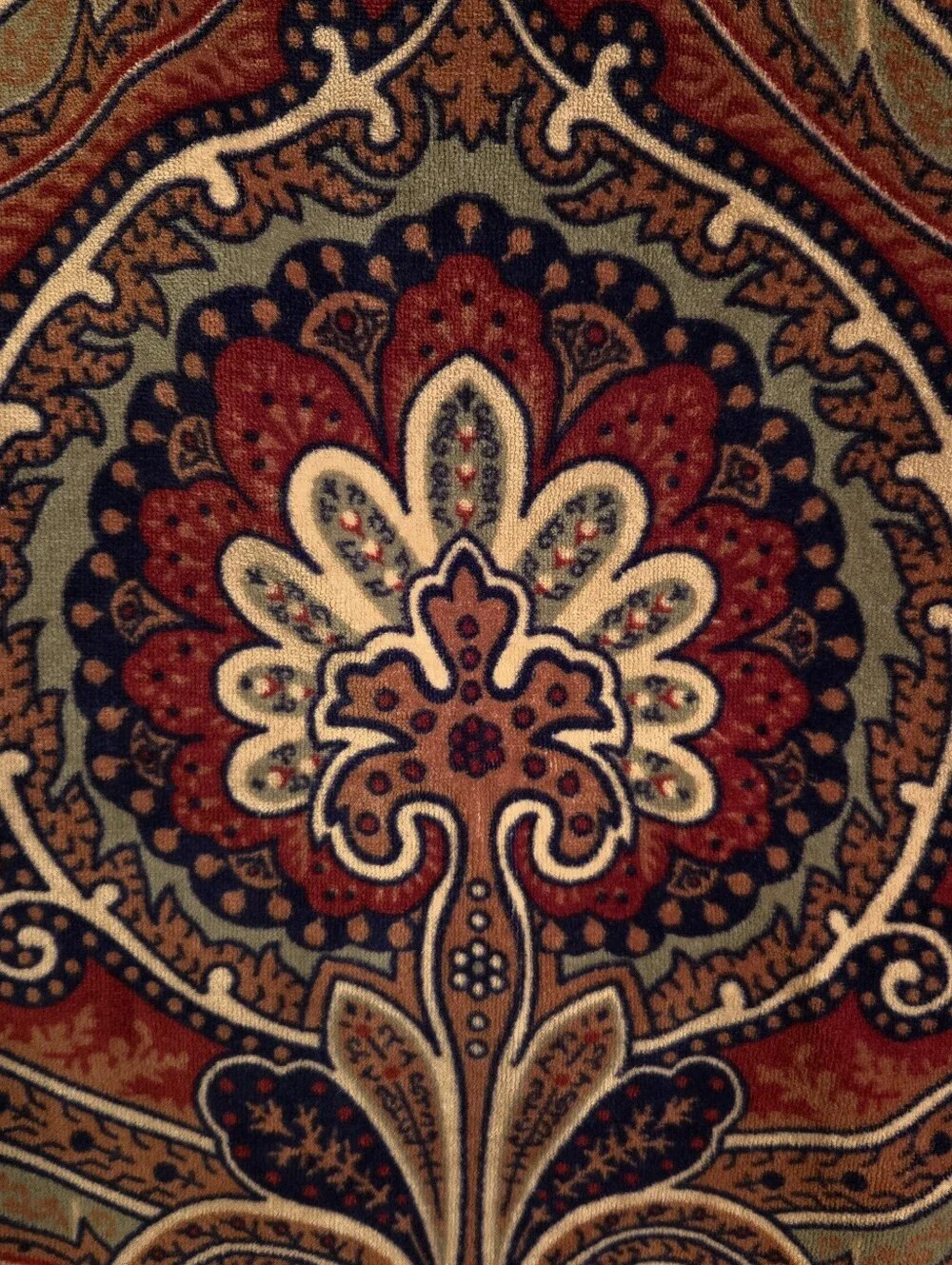 Two Vintage Lauren Ralph Lauren Medallion Paisley Cotton Bath Towels